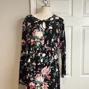 ASOS Maternity Floral Keyhole Maxi Dress Womens Size 6 Black